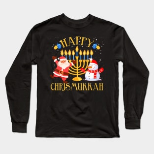 Happy Chrismukkah Funny Hanukkah Christmas Jewis Long Sleeve T-Shirt